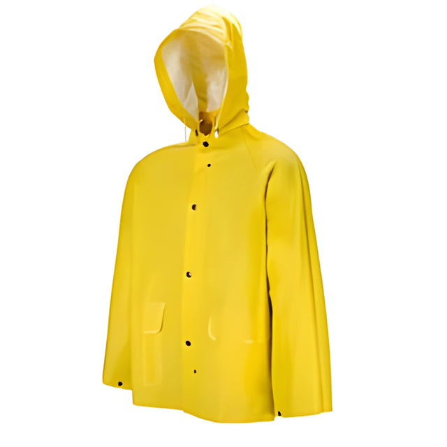 Rain Jacket, 401 Tornado, PVC, Removeable hood, Yellow, Medium – 1 Ea – Pair
