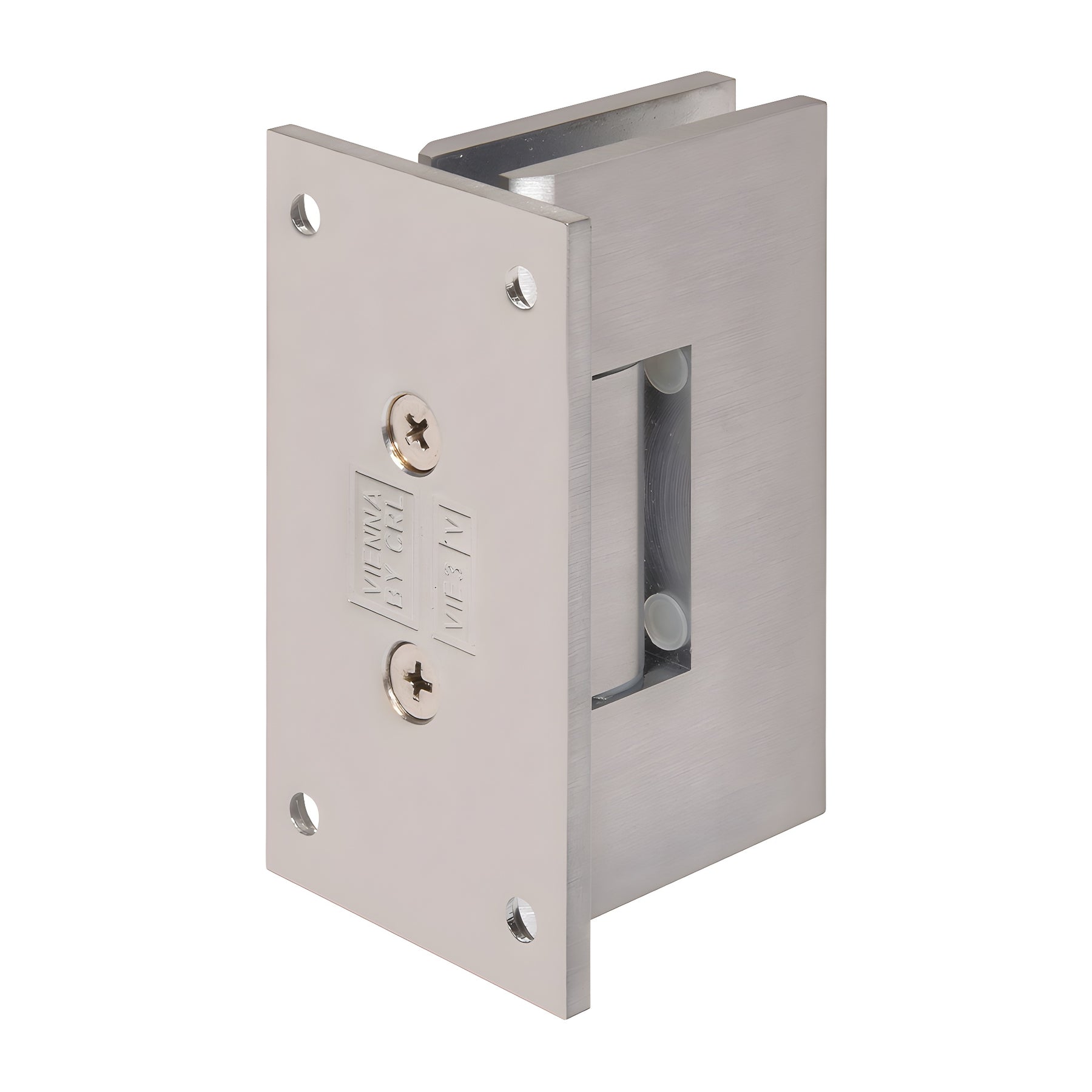 CRL Brushed Chrome Vienna 337 Series Adjustable Wall Mount Full Back Plate Hinge