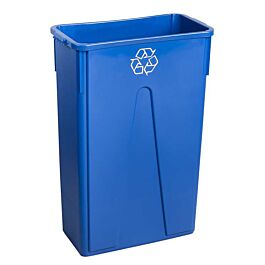 Recycling Basket, Slim, Blue, 23 Gal.- 1 Ea
