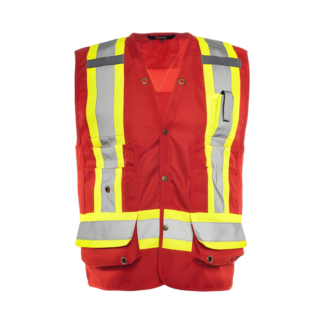 Deluxe Surveyor Vest, 4" Refl. Tape, Red, X-Large