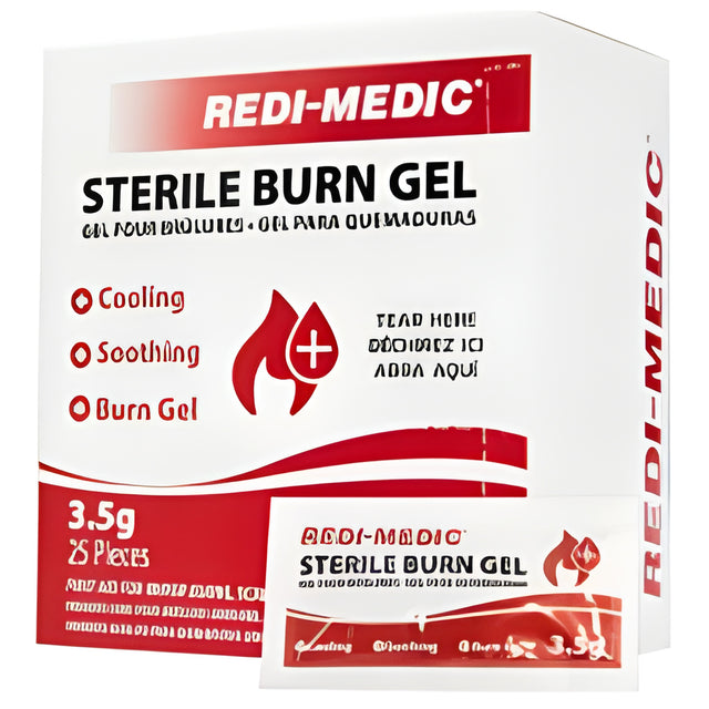 Redi-Medic Sterile Burn Gel, Single Dose Packet, 8oz per Packet – 25/Box