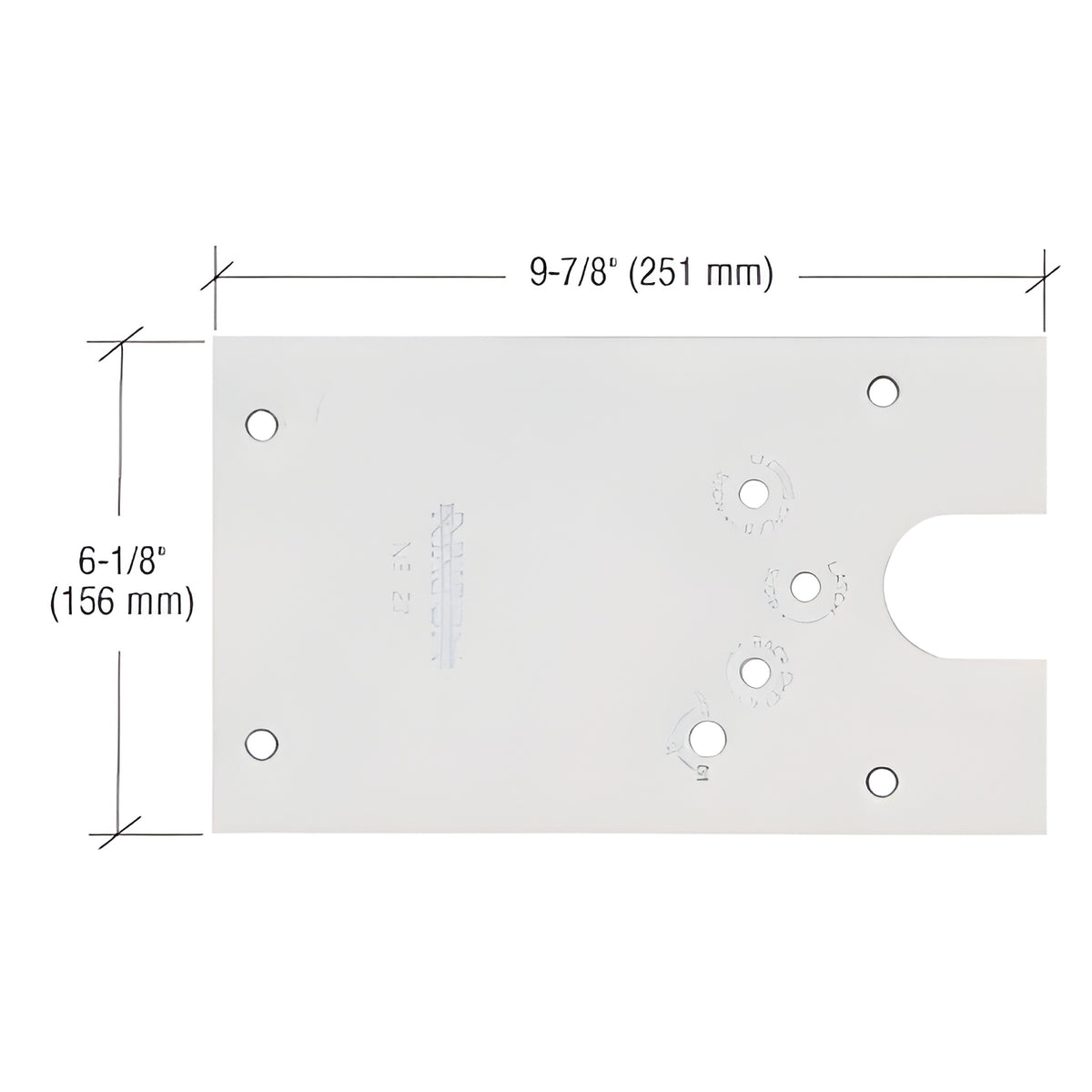 Rixson® Satin Chrome 27 Series Left Hand Offset-Hung Floor Mounted Door Closer Cover Plate