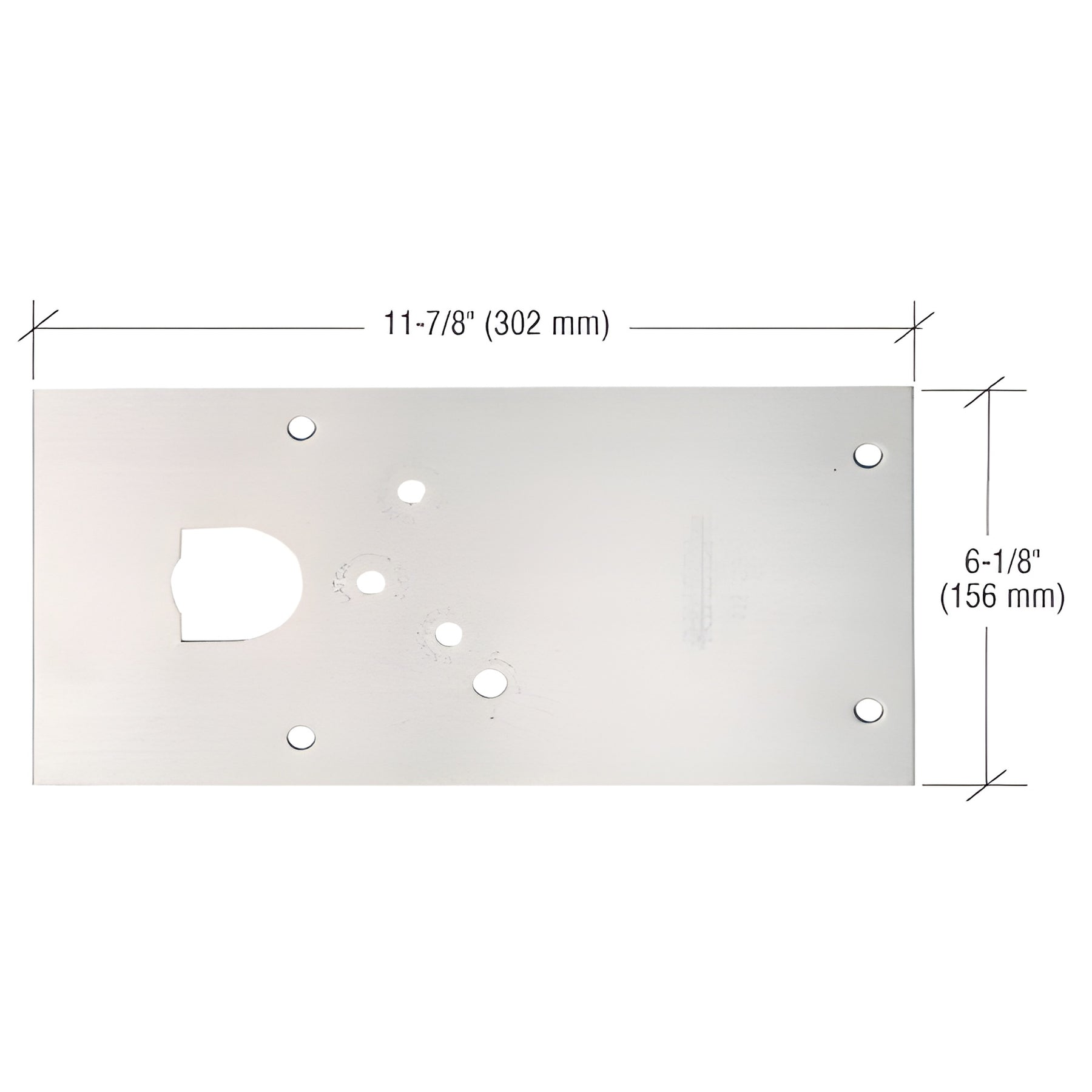 Rixson® Satin Chrome 28 Series Center-Hung Left Hand Floor Mounted Door Closer Cover Plate
