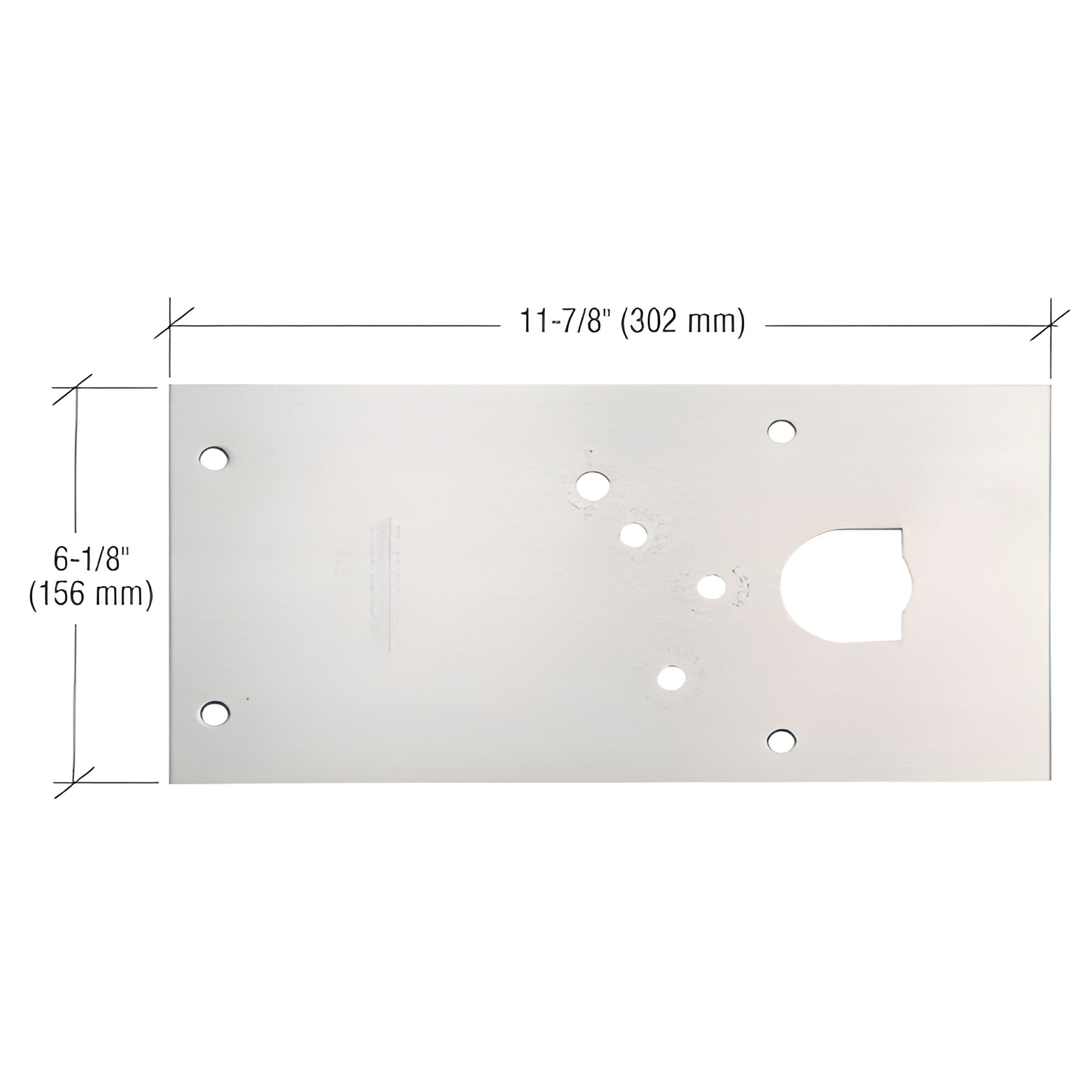 Rixson® Satin Chrome 28 Series Center-Hung Right Hand Floor Mounted Door Closer Cover Plate