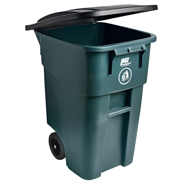 Rolling Waste Container with Lid, Grey, 208L / 55 Gal., 55 Gallon
