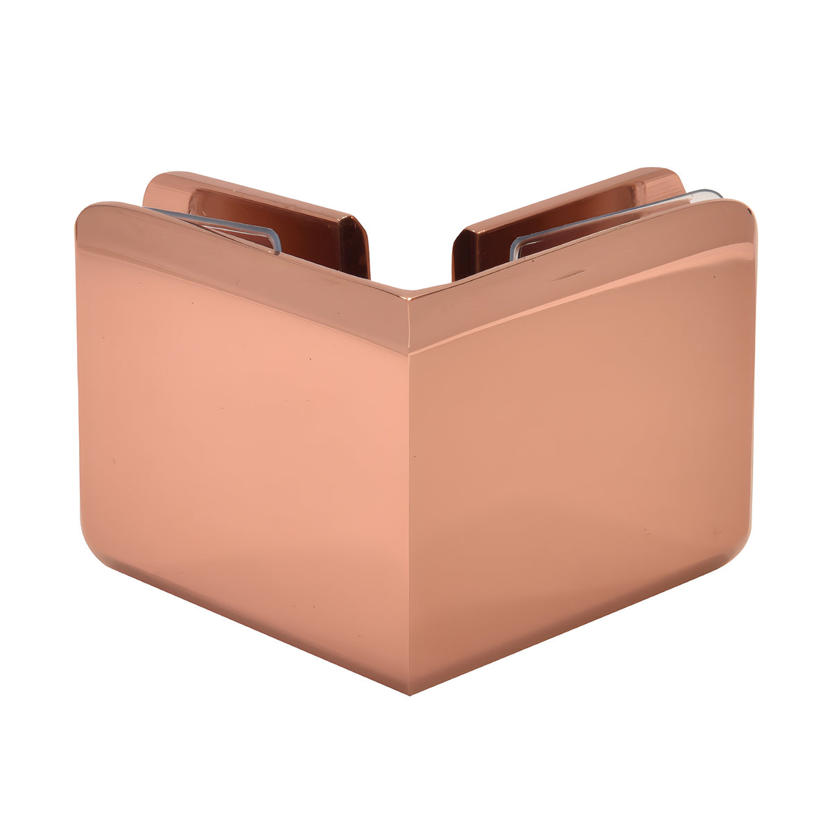 CRL Rose Gold Beveled Style 90º Glass-to-Glass Clamp
