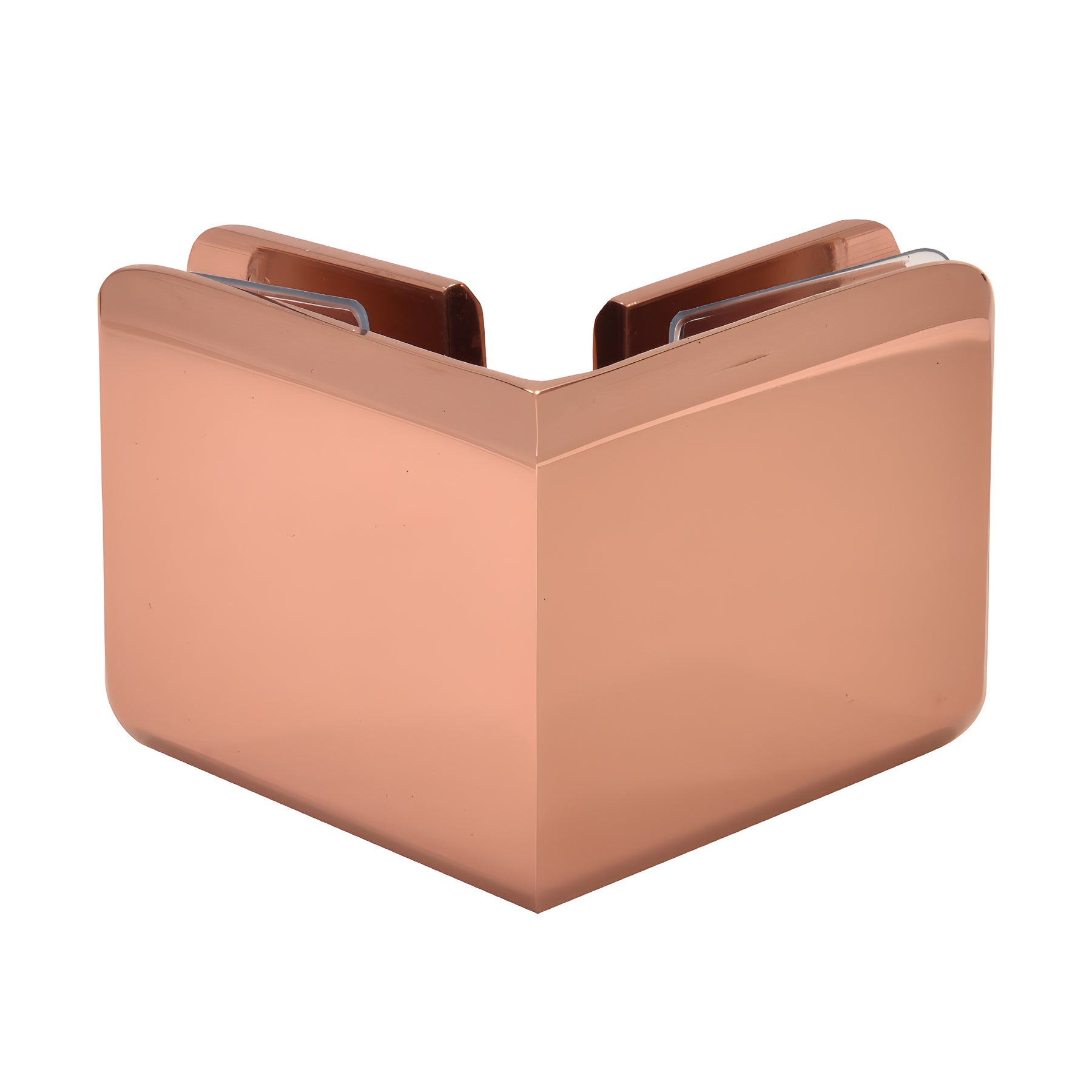 CRL Rose Gold Beveled Style 90º Glass-to-Glass Clamp