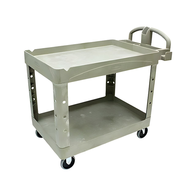 Rubbermaid- 2 Shelf HD Utility Cart-, Beige- 1 Ea