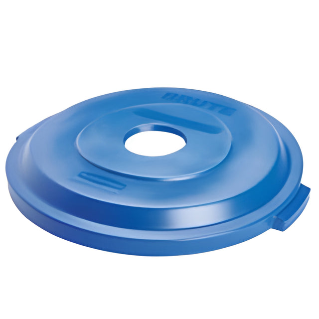 Rubbermaid BRUTE Bottles/Cans Recycling Lid, 32 Gal., Blue- 1 Ea, 32 Gallon