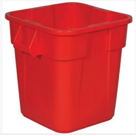 Rubbermaid Brute Square Container, 28Gal., Red- 1 Ea