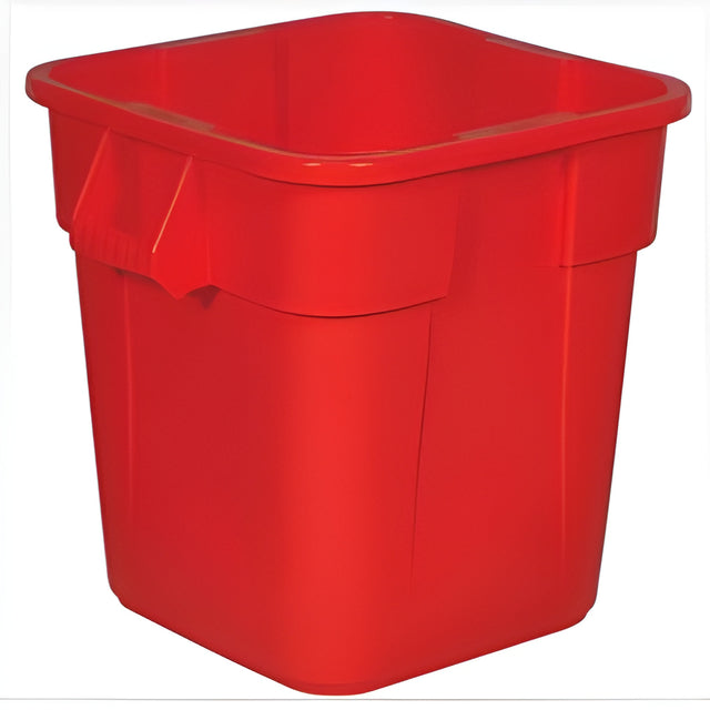 Rubbermaid Brute Square Container, 28Gal., Red- 1 Ea, 28 Gallon