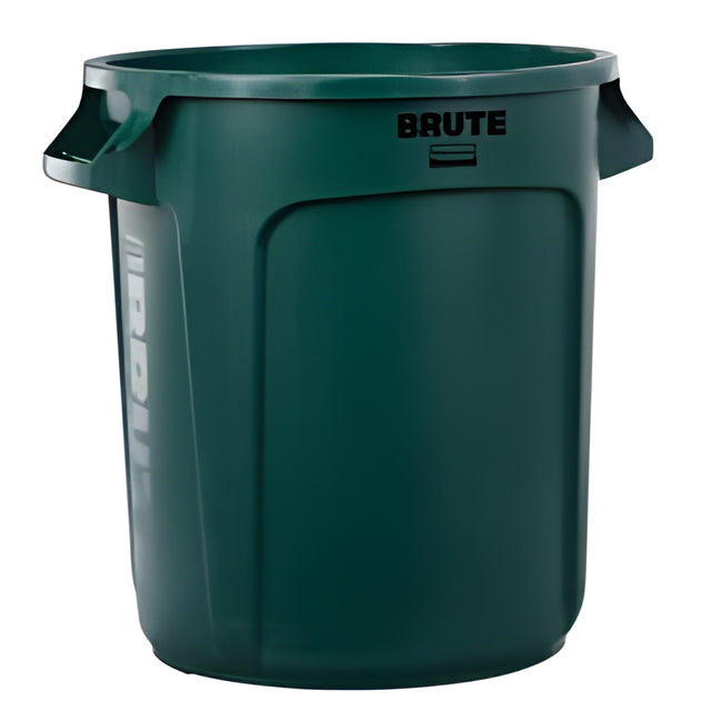 Rubbermaid Brute Vented Container, 10 Gal, Green, 10 Gallon