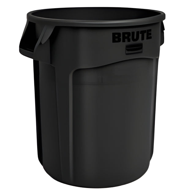 Rubbermaid Brute Vented Container, 20 Gal, Black, 20 Gallon