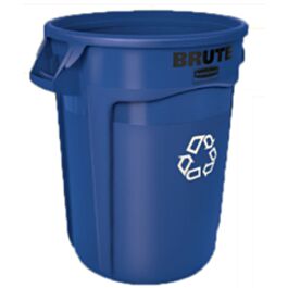 Rubbermaid Brute Vented Container, 20 Gal, Recycling Blue- 1 Each