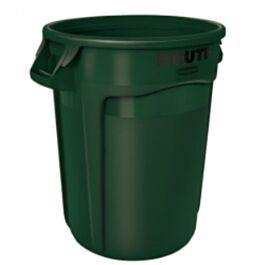 Rubbermaid Brute Vented Container, 32 Gal, Green- 1 Each