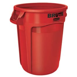 Rubbermaid Brute Vented Container, 32 Gal, Red- 1 Each