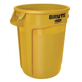 Rubbermaid Brute Vented Container, 32 Gal, Yellow- 1 Each