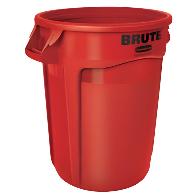 Rubbermaid Brute Vented Container, 44 Gal, Red, 44 Gallon