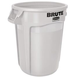 Rubbermaid Brute Vented Container, 44 Gal, White- 1 Each