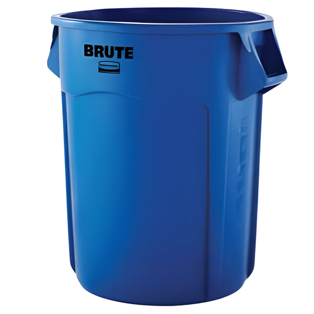 Rubbermaid Brute Vented Container, 55 Gal, Blue, 55 Gallon