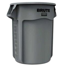 Rubbermaid Brute Vented Container, 55 Gal, Grey- 1 Each