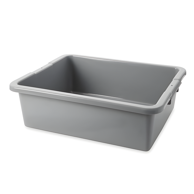 Rubbermaid Bus/ Tote Box, 7.6 Gal, Grey- 1 Ea