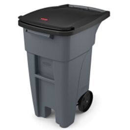 Rubbermaid Rollout Container, 32 Gal, Gray - 1 Ea