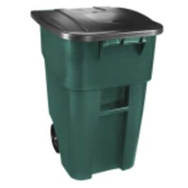 Rubbermaid Rollout Container, 50 Gal, Green- 1 Ea