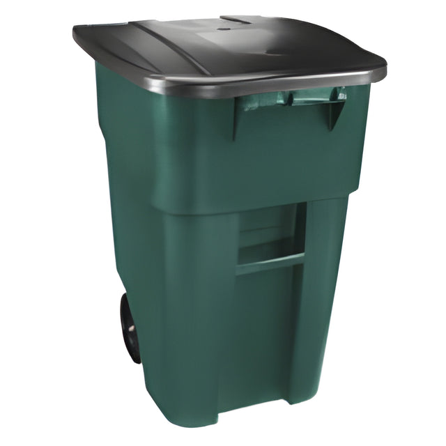 Rubbermaid Rollout Container, 50 Gal, Green- 1 Ea, 50 Gallon