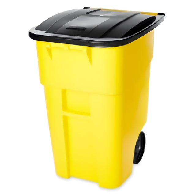 Rubbermaid Rollout Container, 50 Gal, Yellow – 1 Ea, 50 Gallon