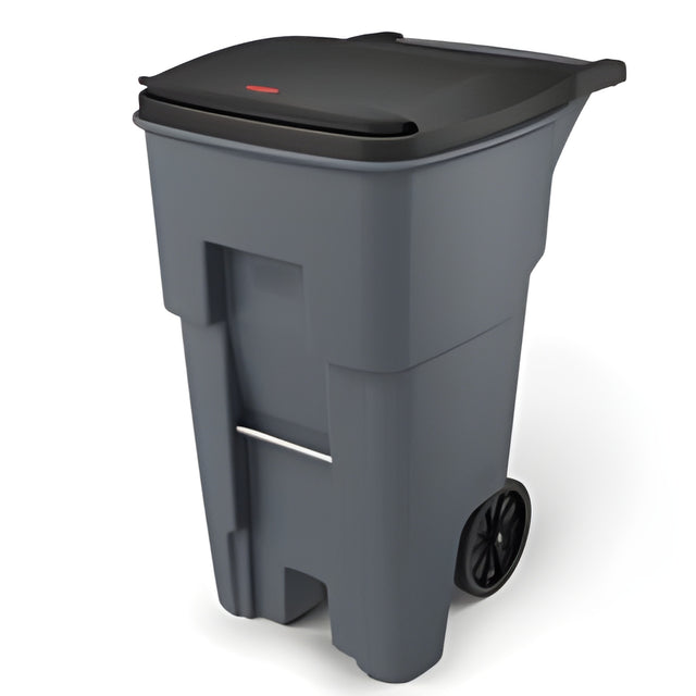 Rubbermaid Rollout Container, 65 Gal, Grey- 1 Ea, 65 Gallon
