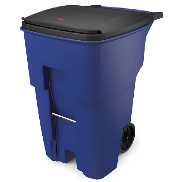 Rubbermaid Rollout Container, 95 Gal, Blue- 1 Ea, 95 Gallon