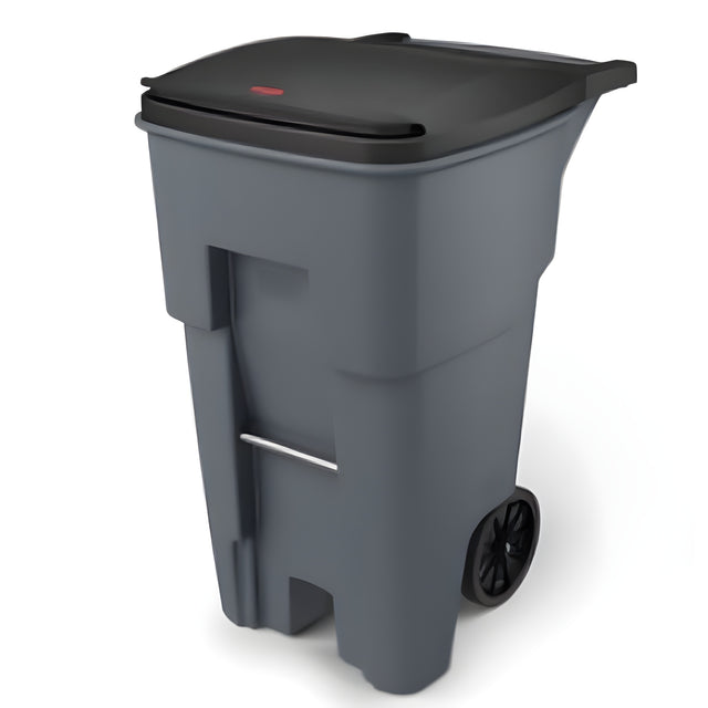 Rubbermaid Rollout Container, 95 Gal, Grey- 1 Ea, 95 Gallon