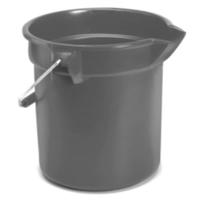 Rubbermaid Round Bucket, 10 Quart, Gray- 1 Ea