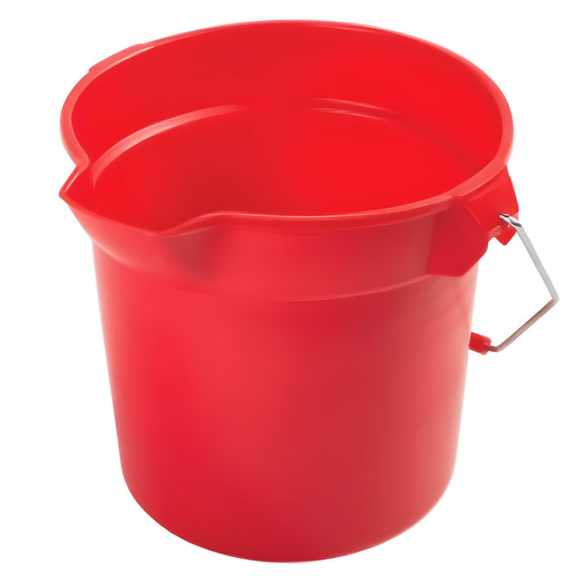 Rubbermaid Round Bucket, 10 Quart, Red- 1 Ea