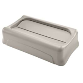 Rubbermaid Slim Jim Swing Lid, 23 Gal, Beige- 1 Ea