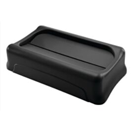 Rubbermaid Slim Jim Swing Lid, 23 Gal, Black- 1 Ea