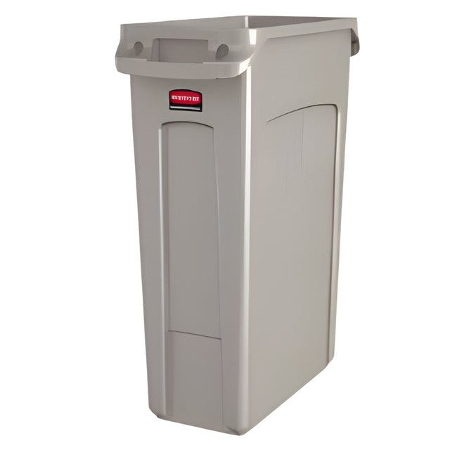 Rubbermaid Slim Jim Vented Container, 23 Gal, Beige- 1 Ea, 23 Gallon