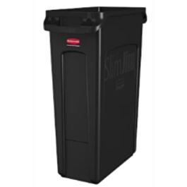 Rubbermaid Slim Jim Vented Container, 23 Gal, Black- 1 Ea