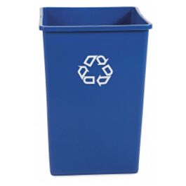Rubbermaid Universal Square Recycling Container, 35 gal. Blue- 1 Ea