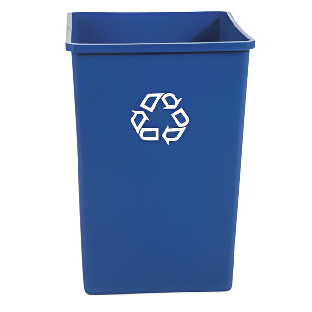 Rubbermaid Universal Square Recycling Container, 35 gal. Blue- 1 Ea, 35 Gallon