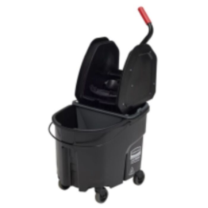 Rubbermaid Wavebreak Down Press Bucket and Wringer, Black, 35 Quart- 1 Each