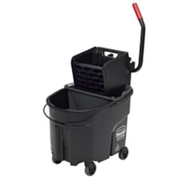 Rubbermaid Wavebreak Side Press Bucket and Wringer, Black, 35 Quart- 1 Each