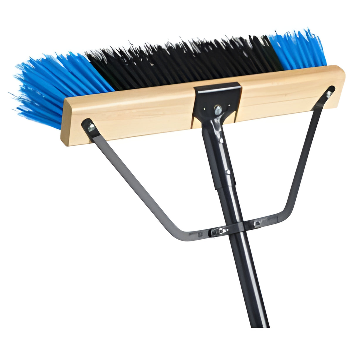Ryno Pre-Assembled Push Broom with Bracket and Handle, Stiff Bristle, Blue, 24"- 4 / Case