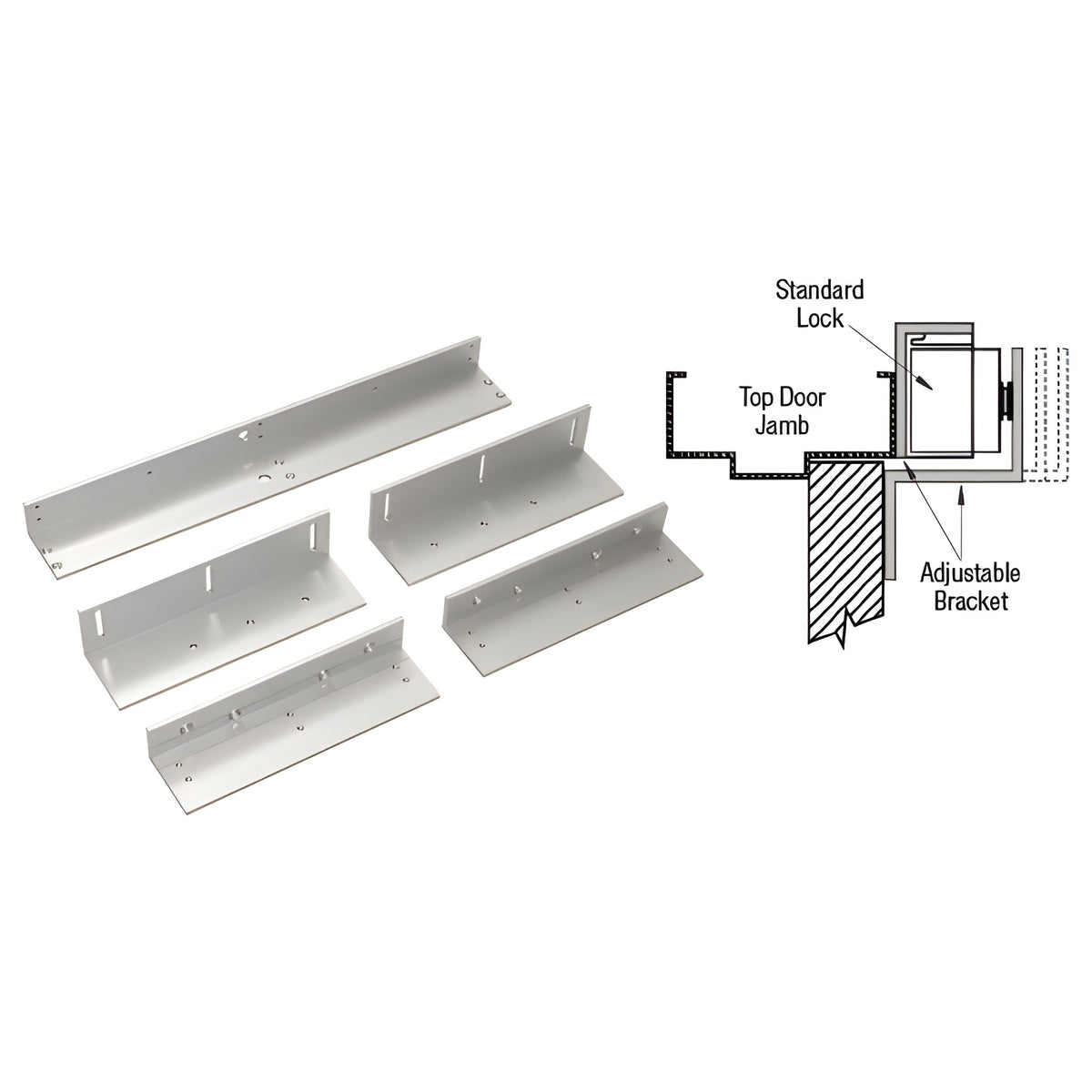 SDC® Anodized Aluminum Top Jamb Mounting Bracket for Double SDC1512 Magnetic Lock