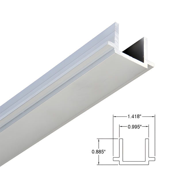 Satin Anodized Floor Mount Saddle for 4", 6", and 10" Sidelite Rails for 1/2" Glazing - Custom Length