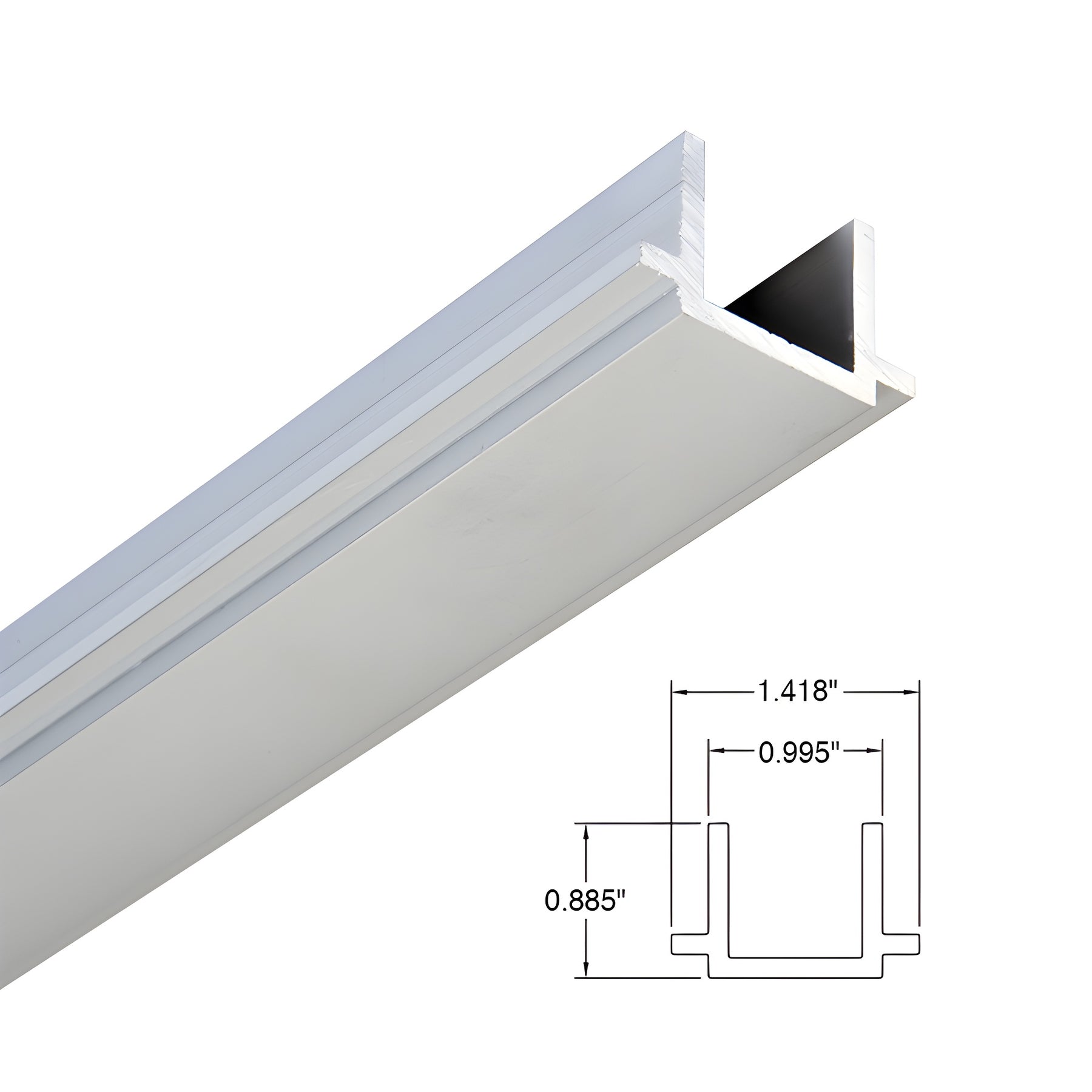 Satin Anodized Floor Mount Saddle for 4", 6", and 10" Sidelite Rails for 1/2" Glazing - Custom Length