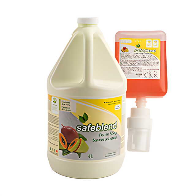 Safeblend Hand and Body Soap, Mango Papaya- 4L x 4 Bottles / Case
