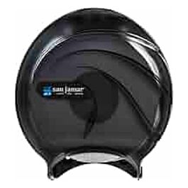 San Jamar Jumbo Roll Bath Tissue Dispenser, Single Roll, Universal, Black- 1 Each