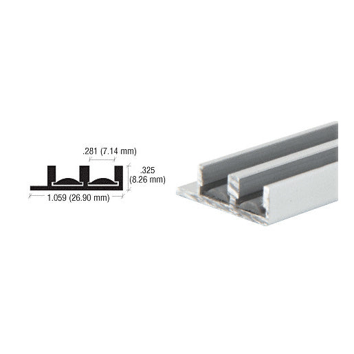 CRL Satin Anodized Lower Track with Fiber Inserts – 12 ft (3.66 m) Length, 1/4" (6 mm) Glass Panels